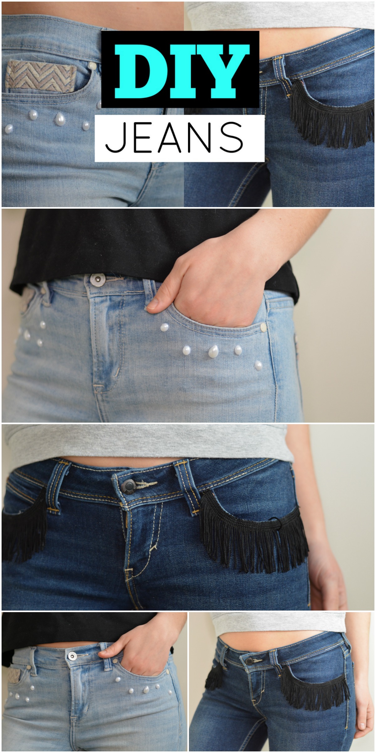 DIY Customized Jeans Tutorial