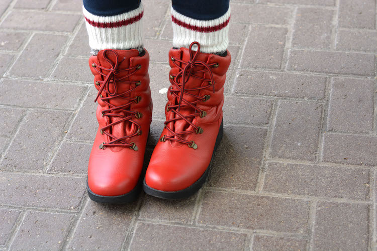 Red Winter Boots Outfit