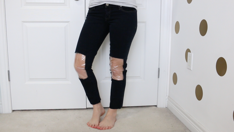 DIY Clear Knee Mom Jeans | TopShop Nordstrom