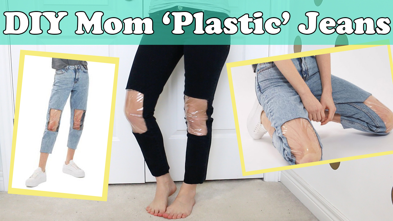 DIY Clear Knee Mom Jeans