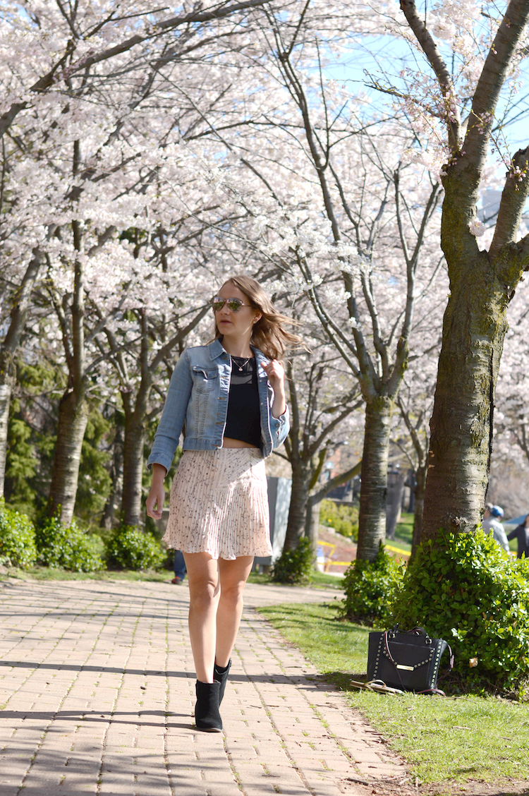 Moon River Cherry Blossom ShopBop Skirt