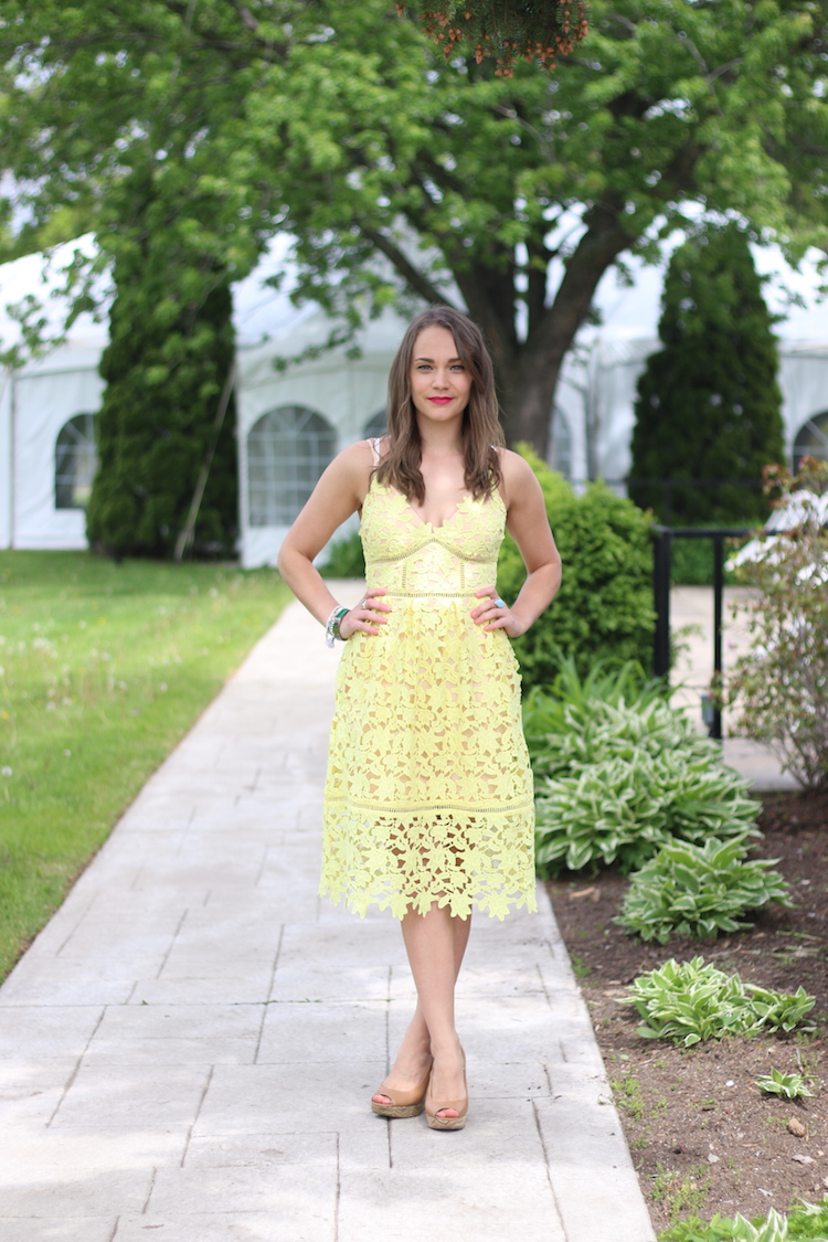 Yellow Lace Dress from GUESS