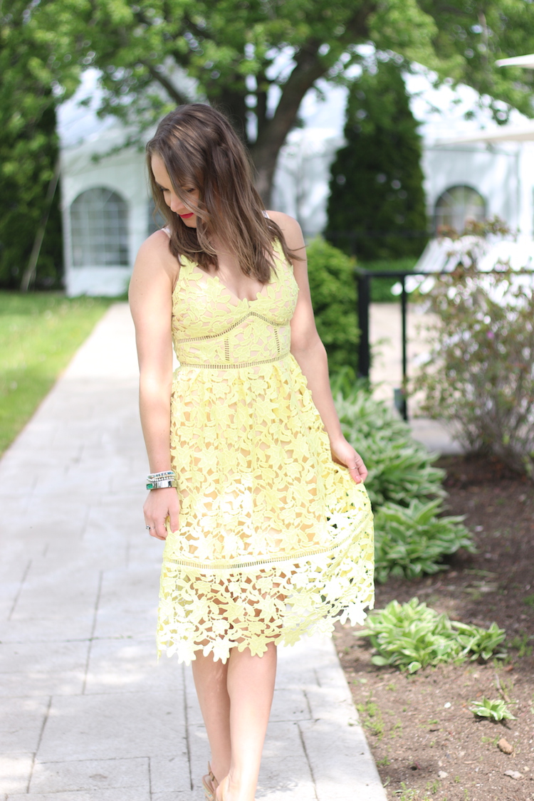 Yellow Lace Dress from GUESS
