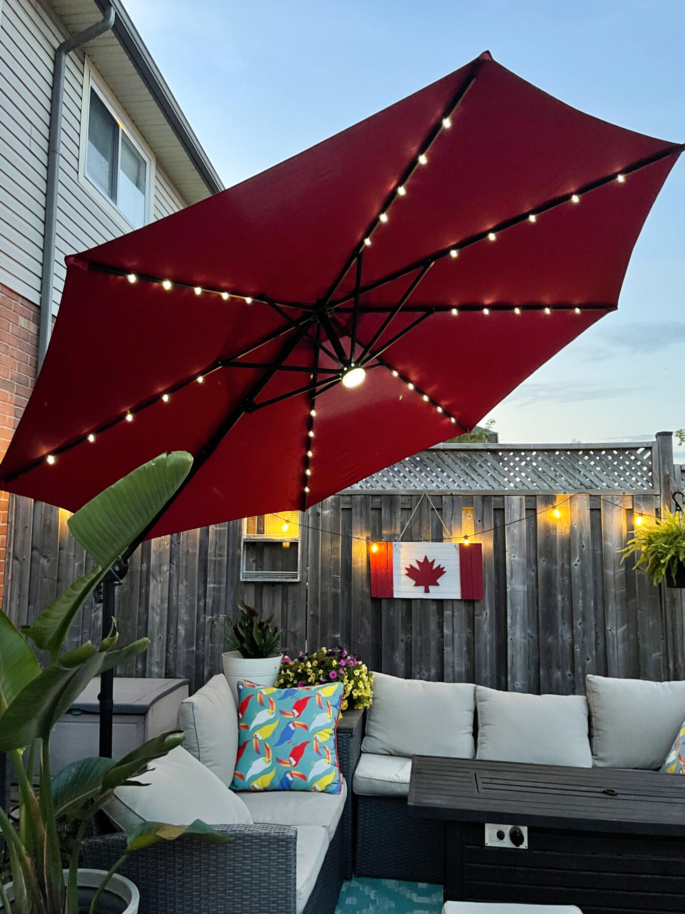 WayFair Bonnie Cantilever Umbrella | Backyard Makeover with WayFair