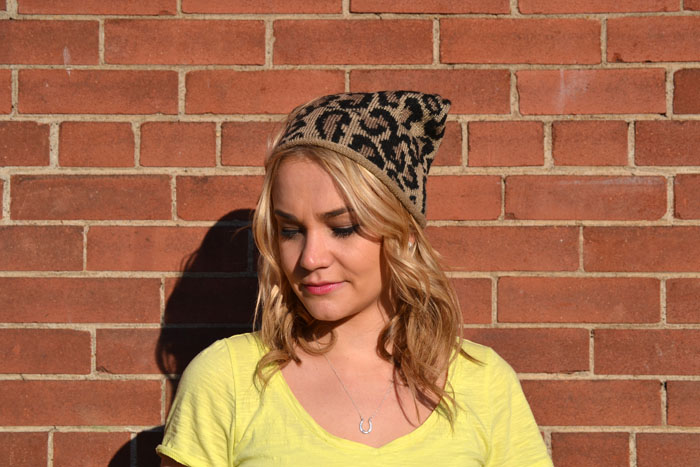 Leopard Toque and Faux Leather Jeans