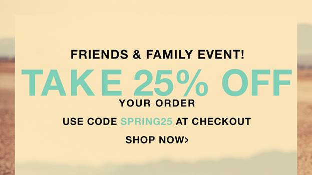 Shopbop Friends & Family Event – Save 25%
