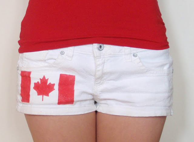 #TBT DIY Canada Day Shorts