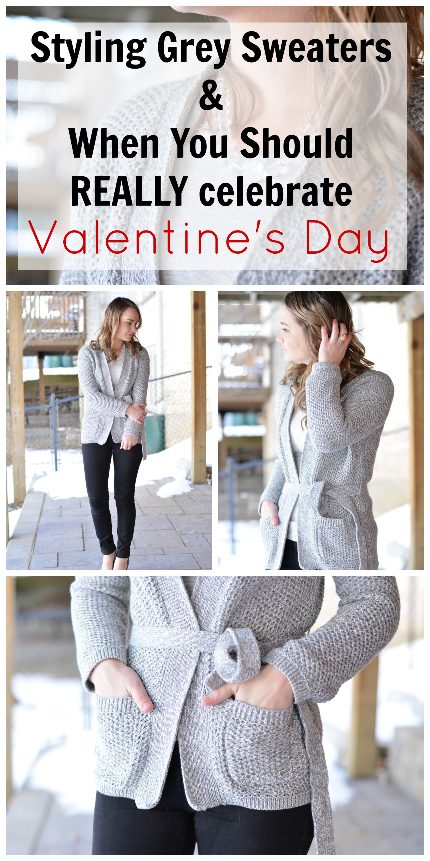 Gap Grey Sweater | When You Should be Celebrating Valentine's Day