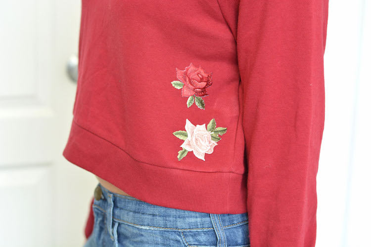 DIY Crop Top Patch Sweater