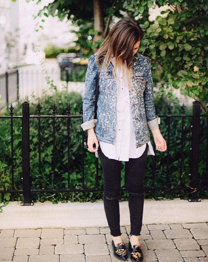 DIY White Gold Jean Jacket