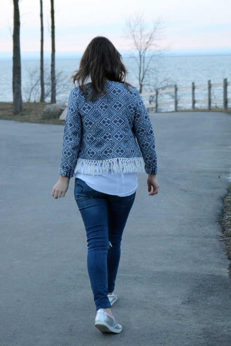 Aztec Blue Fringe Jacket 