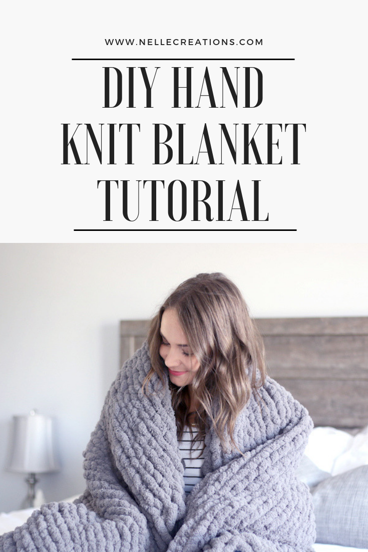 How to Hand Knit a Chunky Blanket Easy Youtube Video Tutorial