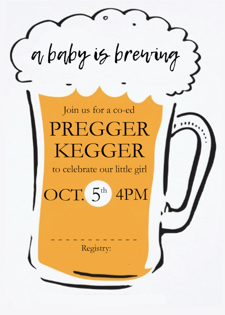 Pregger Kegger Baby Shower Invitation 