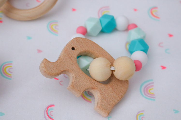 DIY Wooden and Silicone Baby Teethers