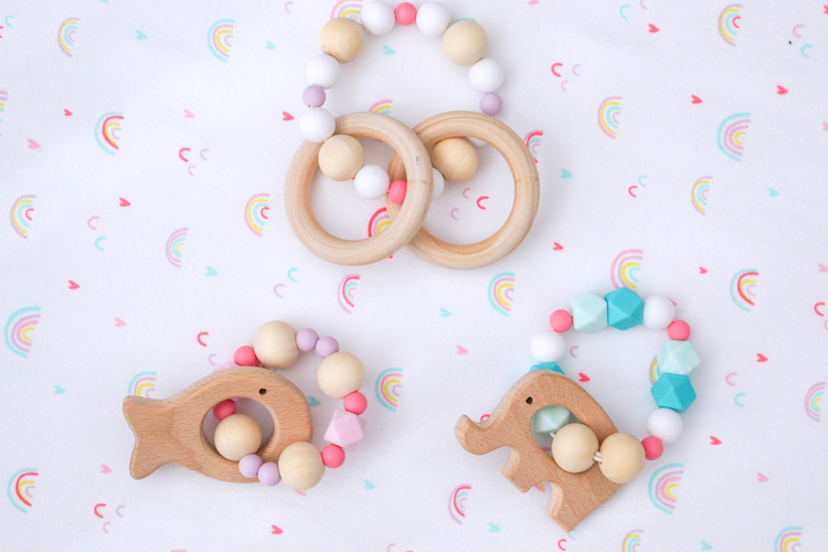 Easy DIY Wooden and Silicone Baby Teethers